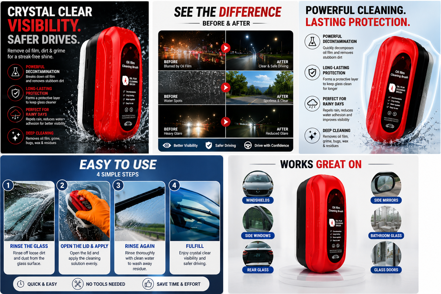 RainFree™ Car Windshield Cleaning Brush