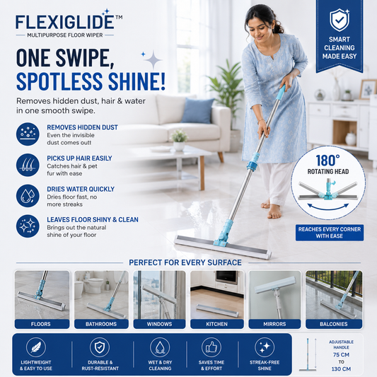 FlexiGlide™ 2-in-1 Silicone Wiper with 180° Rotating Head
